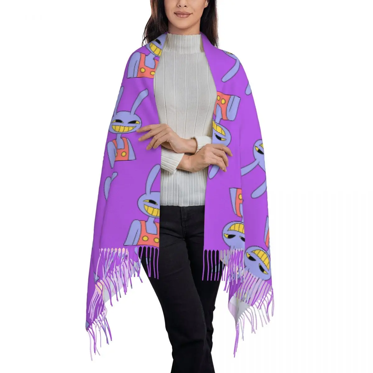 Jax -The Amazing Digital Circus Scarf Tassel Scarves for Women Soft Warm Shawls and Wraps Large Fall Winter Shawl Wrap