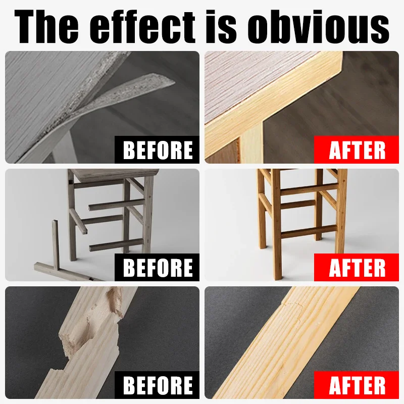 Wood Furniture Repair Glue Strong Adhesive For Chair Table Cabinet Wooden Parts Crack Bonding Fast Drying Clear Long Lasting