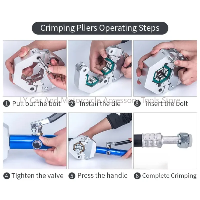 Manual Hydraulic Hose Crimping Tool Auto A/C Hose Hydra-Crimper Repair Air Condition Hose Crimper