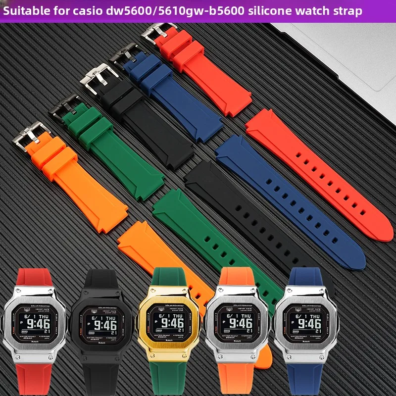 카시오 Gshock Dw5600 Gw-m5610 Gw-b5600 GM-5600 GA110 100 120 GA900 GA2100 실리콘 시계 밴드 고무 시계 스트랩 액세서리