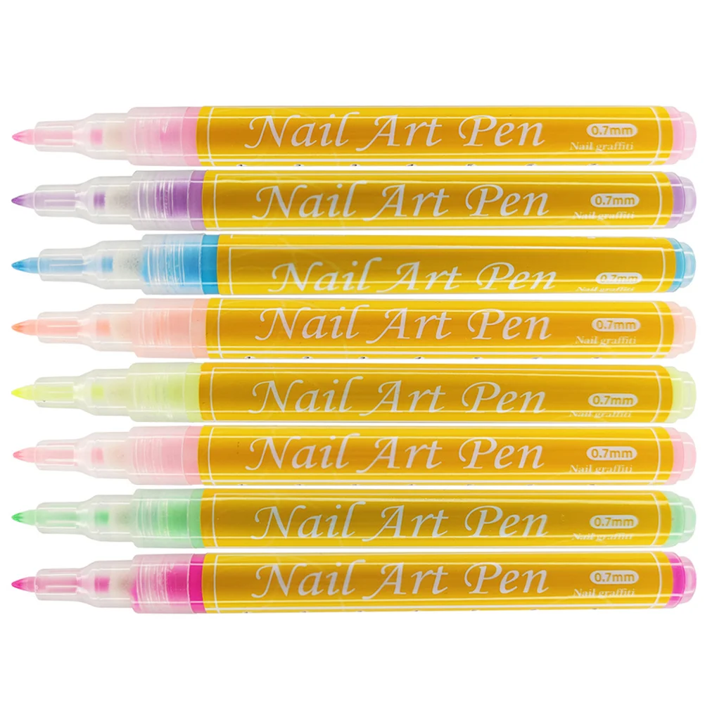 مجموعة أقلام أظافر مكونة من 8 قطع، أقلام رسم جرافيتي لمستلزمات مانيكير احترافية، قلم تحديد للأظافر على الجدران #1