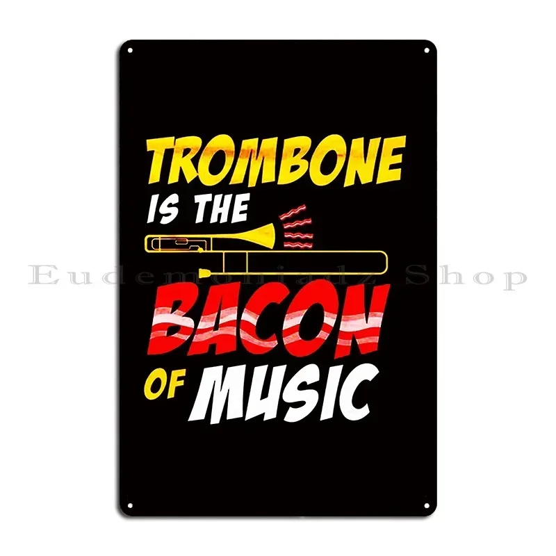 Trombone Metal Sign Rusty Bar Designer Cinema Design Tin Sign Poster