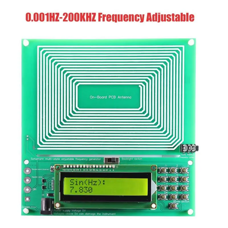 ABVG-2X Adjustable 0.001HZ-200Khz 7.83HZ Schumann Resonance Ultra-Low Frequency Pulse Wave Generator Resonator Sine Wave