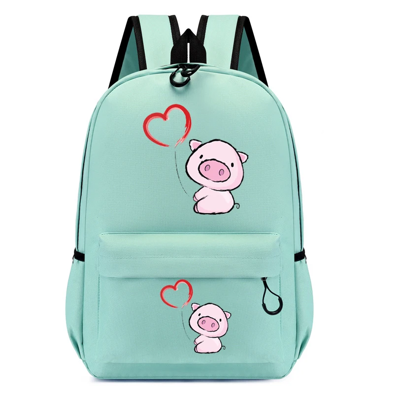 Mochila Kawaii bonito para crianças, jardim de infância Schoolbag, Kids Bag, Coração Pig Print, Student Bookbag, Viagem Mochila