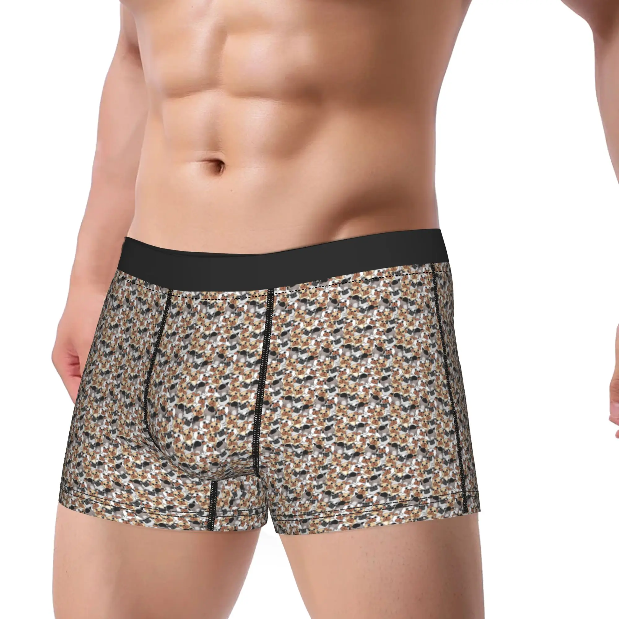 Cute Brown Bulldog Sketch Realistic Dog Animal Cartoon Underwear Boxershorts Hot Sale Males Panties Breathable Shorts Briefs