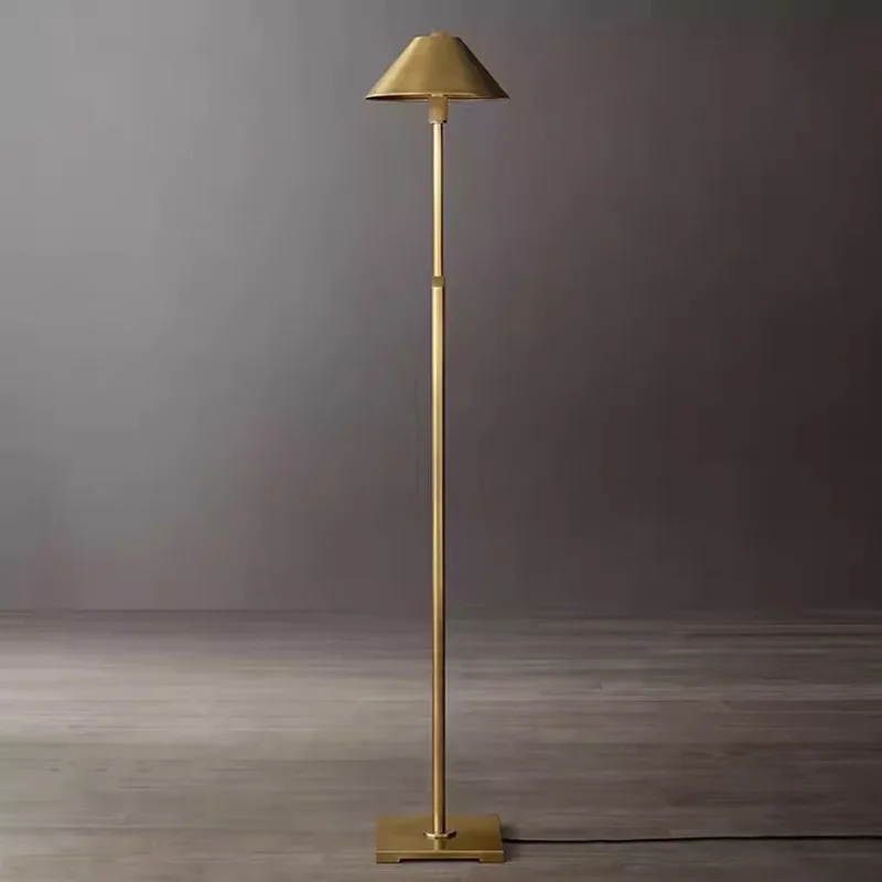 Adjustable height all-copper American floor lamp matching home living room art floor lamp