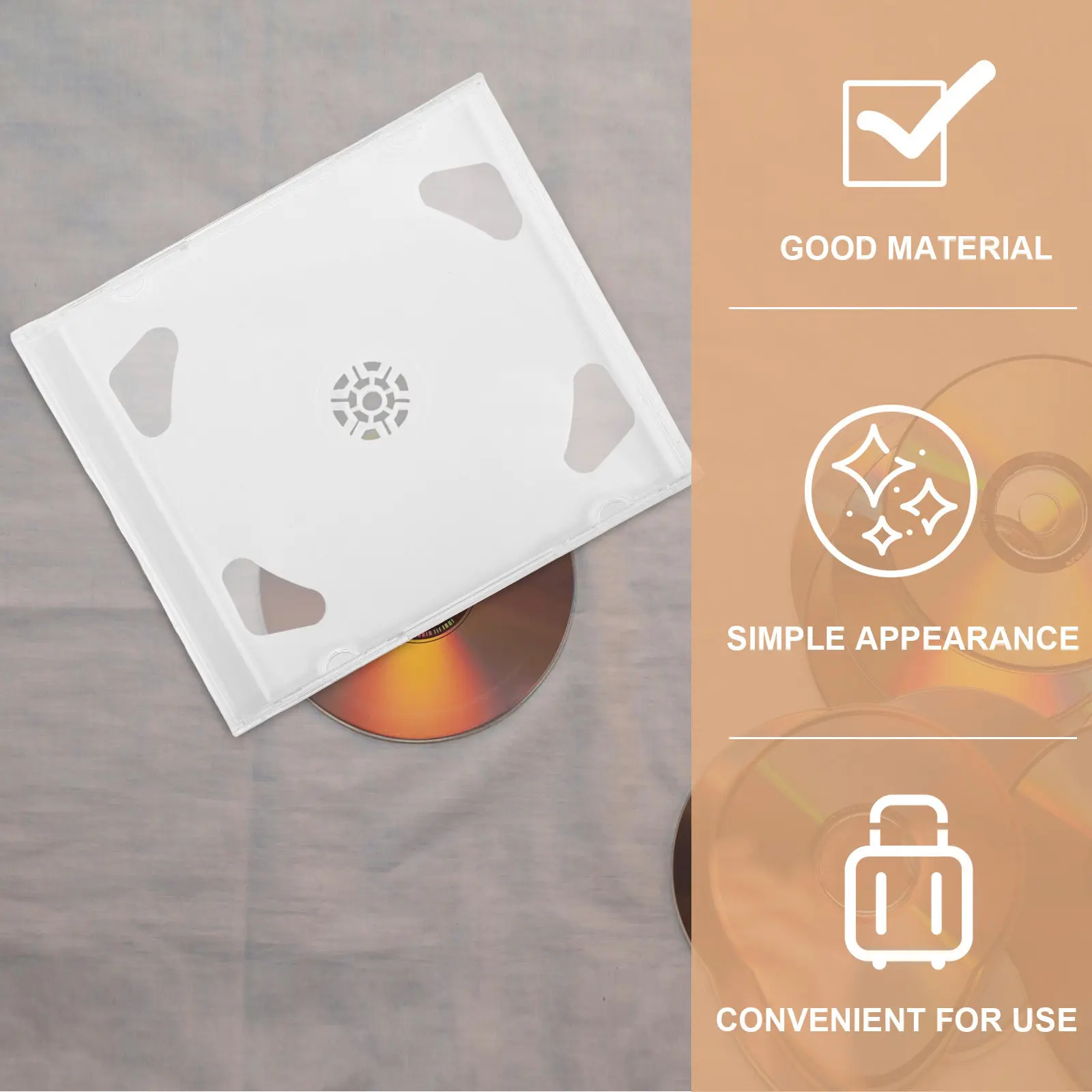 10Pcs Double Disc Cd Cases Thickened Clear Plastic Stackable Organizer Stable Shatterproof Dvd Storage Box for