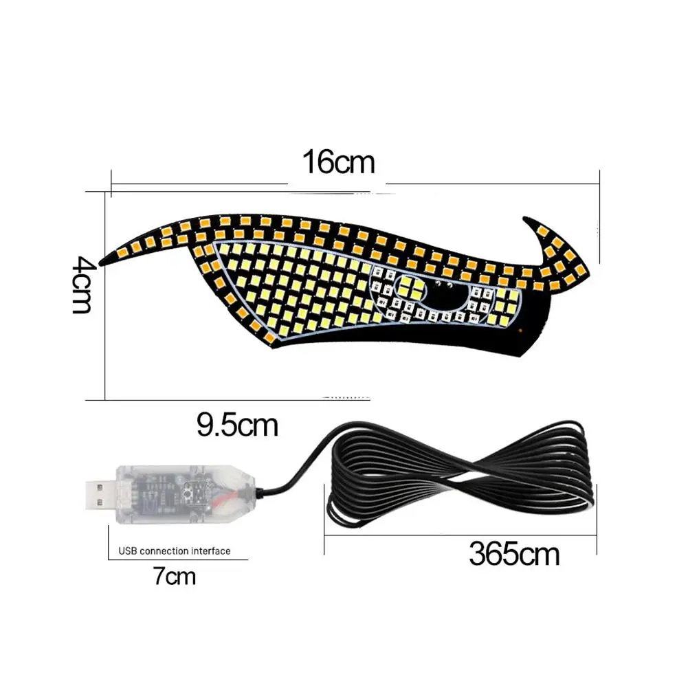 Devil's Eye Car LED Decorative Light Modification Big Eye Light Personalized Decoration 11 Modes USB - Image 6