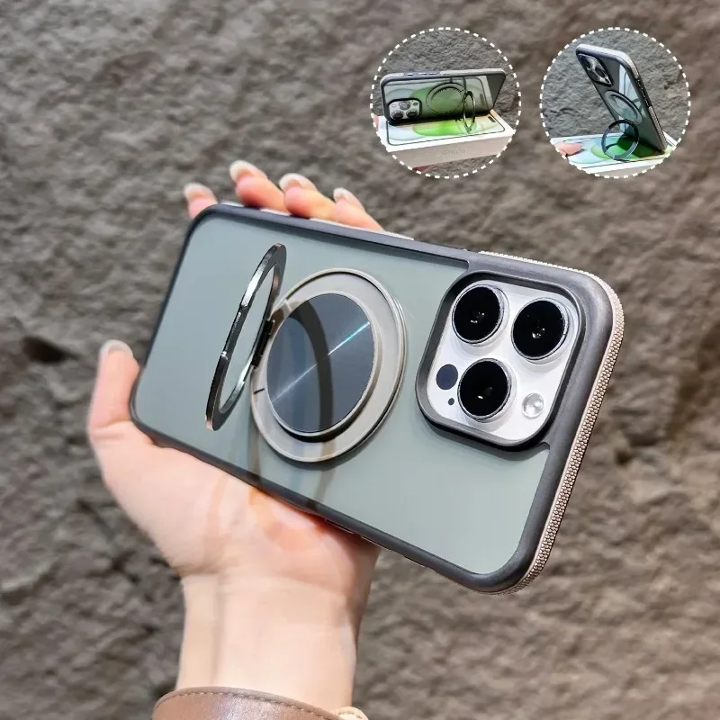 

Rotating Magnetic Bracket Phone Case Suitable for iPhone 16 15 14 13 12 ProMax Anti Drop Protective Cover