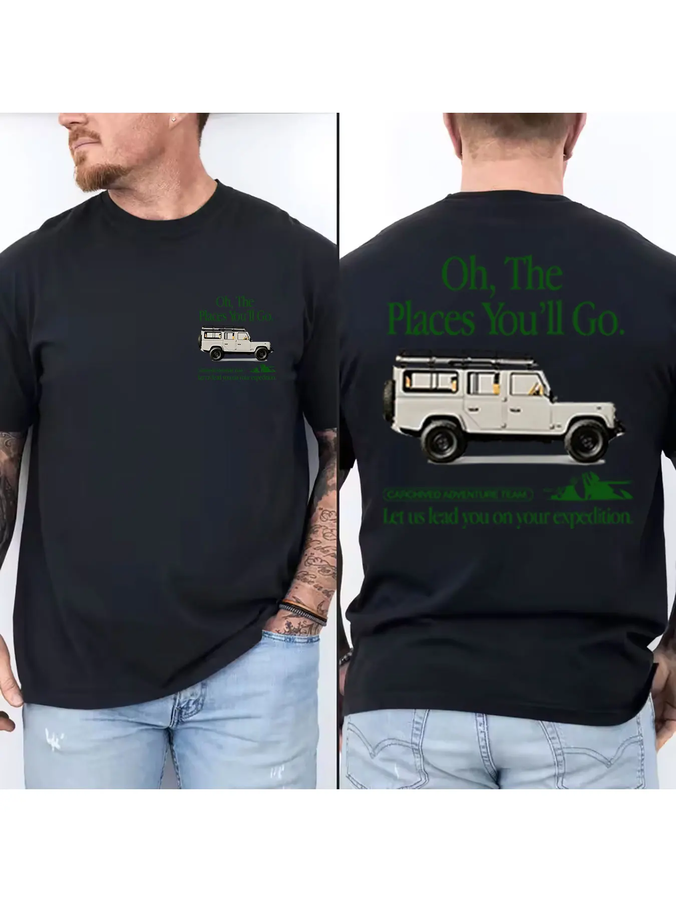 

Men's Cotton T-Shirt Oh The Places You'll Go Off Road Expedition Graphic Tee, Breathable Casual Short Sleeve Shirt for Outdoor