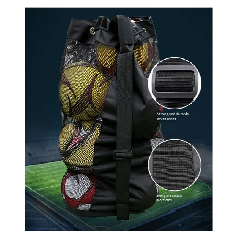 A18E-حقيبة تخزين كرة القدم، سعة شبكية قابلة للتعديل، مقاومة للماء، كرة السلة، الكرة الطائرة، حقيبة حمل كرات الصالة الرياضية