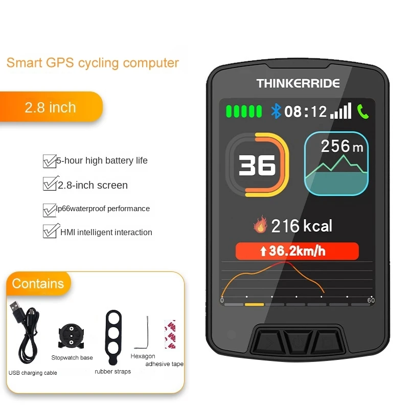 High Quality Wireless Waterproof Bicycle Computer Gps Calls Reminder Computer Bicycle Stopwatch Speedometer Odometer Navigation