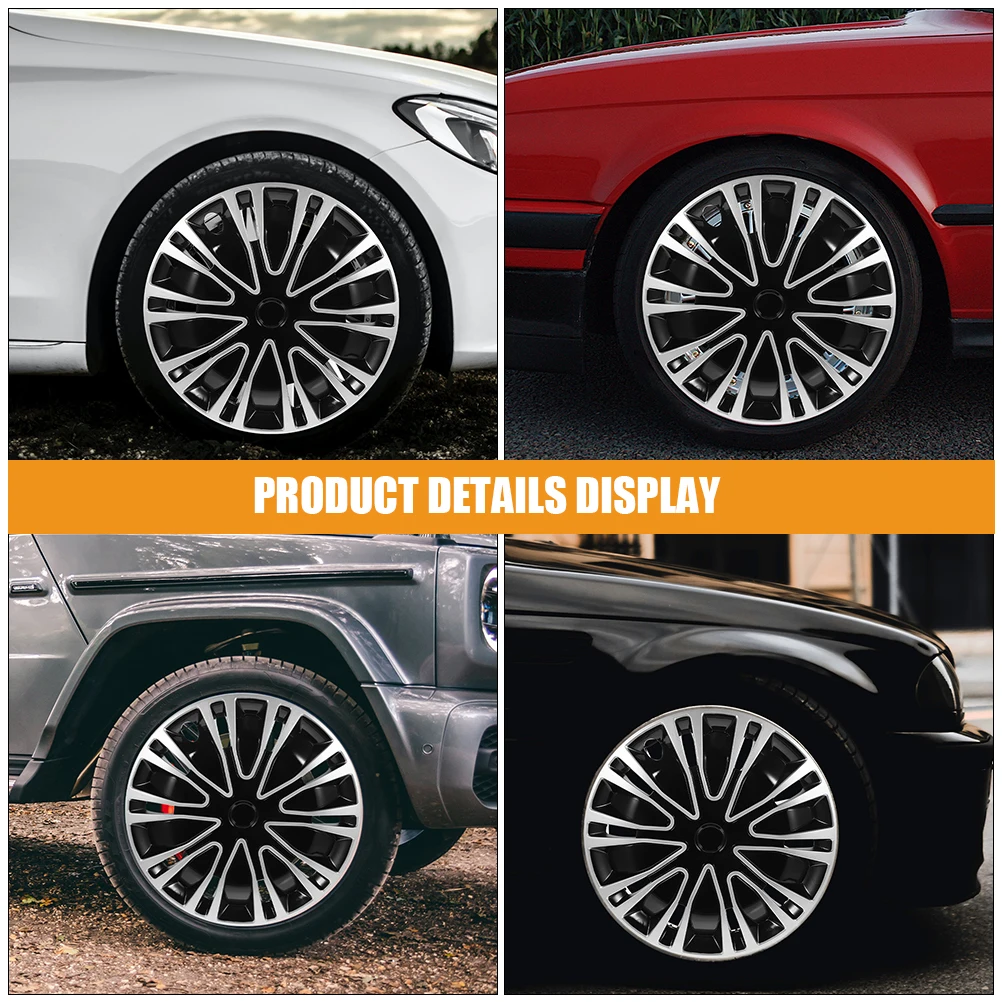 

2pcs Two-color Hubcap Decoration Wheel Rim Cover Durable PP Automotive Caps Universal Inch Decorative Vehicle Hubcaps