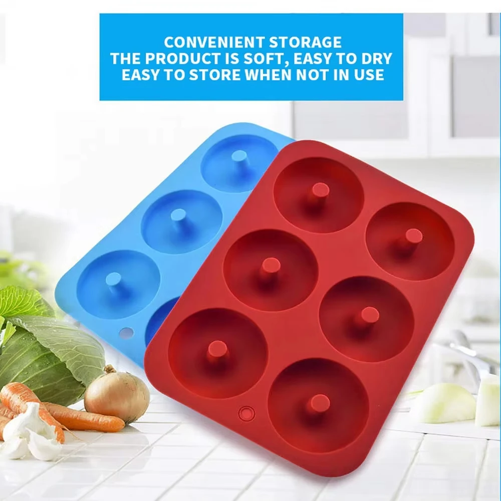 6 Holes Silicone Donut Mold Bagel Pan Non Stick Baking Heat Resistance Mini Cupcake Mould Doughnut Maker Pan Baking Tool image 6