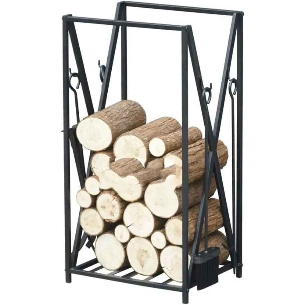 Firewood Holder Firewood Rack Outdoor Indoor Waterproof Stacking Log Store Heavy Duty Wood Holders Wood Log Store