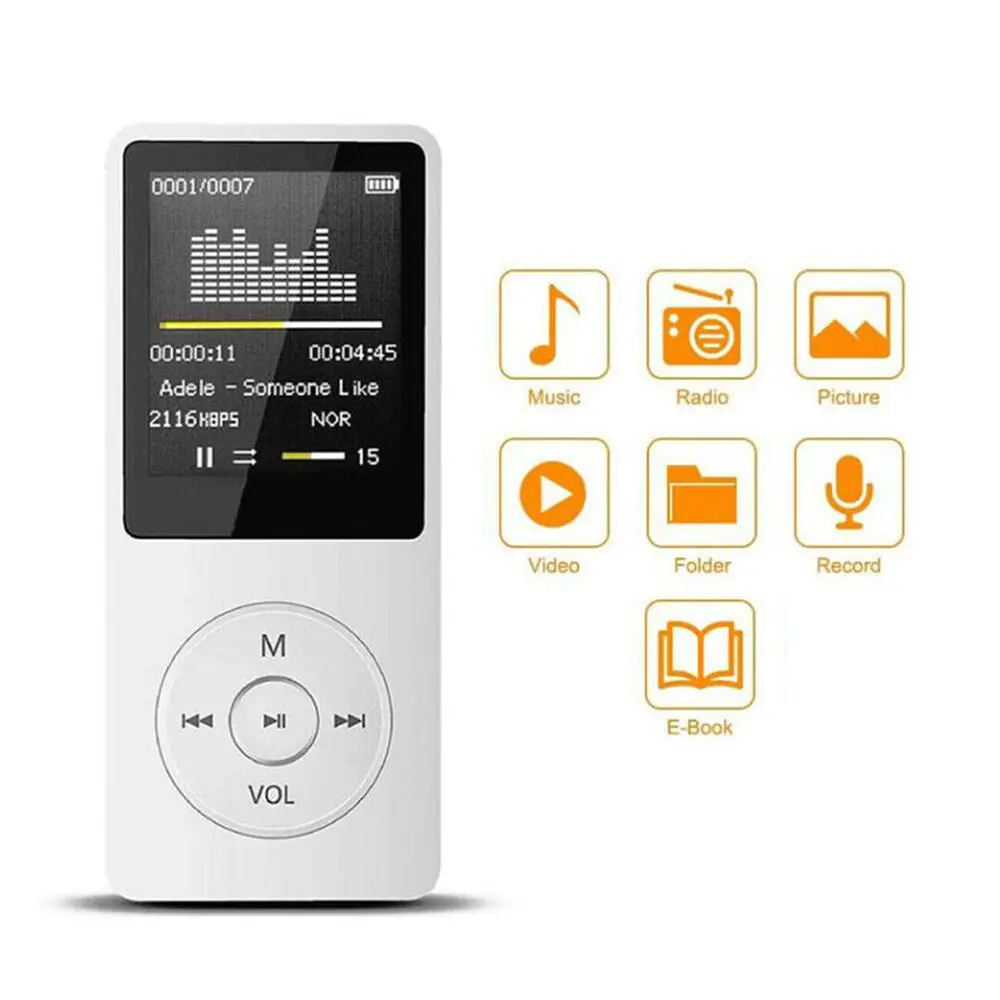MP3 Player Outdoor Sports Fitness Mini Walkman Mp4/mp3 Support Bluetooth Lossless Music Player FM Radio Recorder Sport 128GB Hf