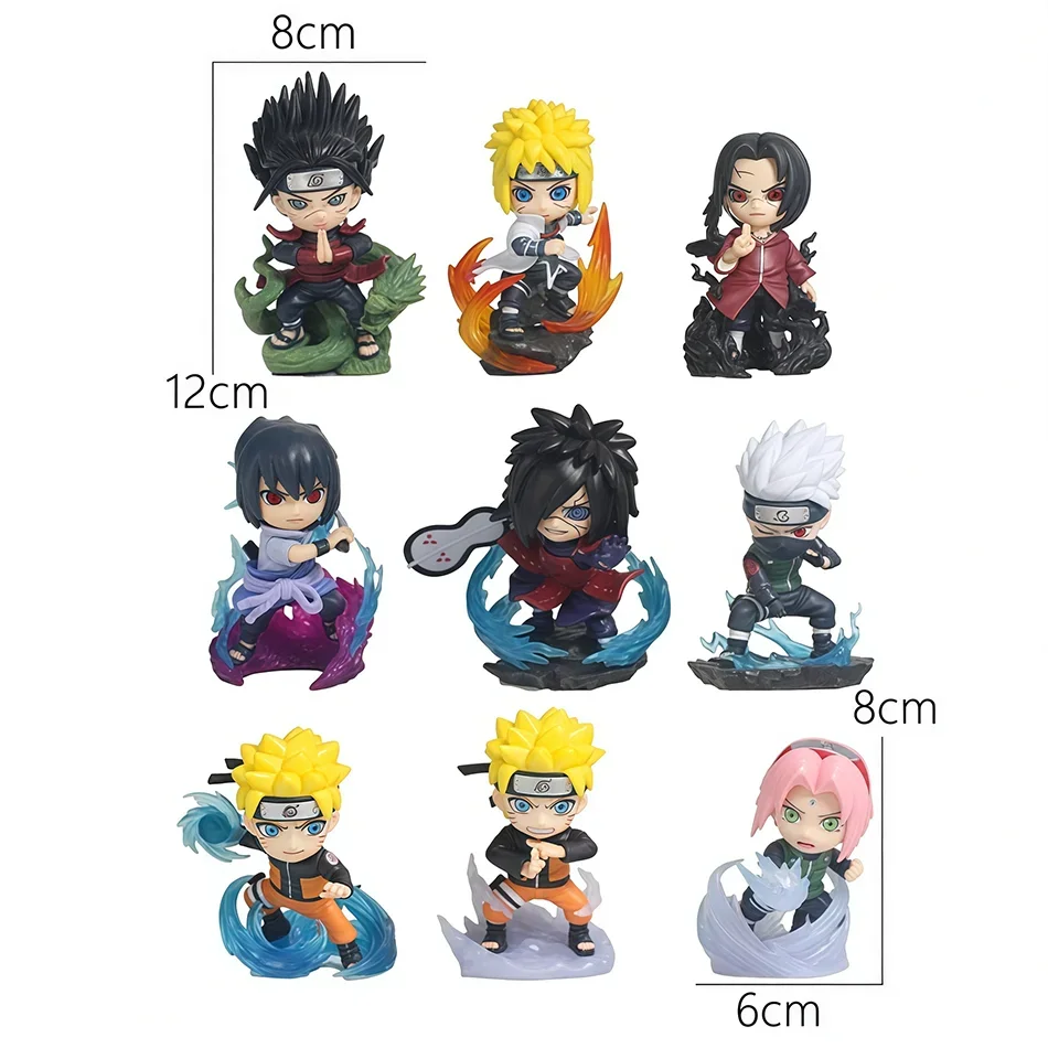 Blind Box Naruto Action Figure Set Q Version PVC Anime Figurines Uzumaki Sasuke Itachi Kakashi Collection Model Desktop Gift view 2