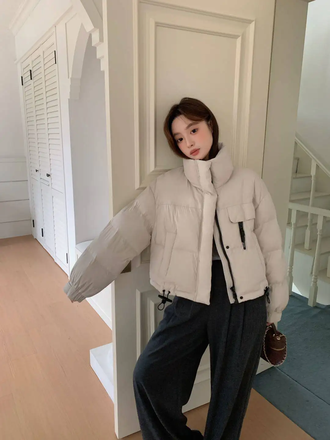 2026 Autumn Winter Women's Short Down Jacket Korean Stand Collar Puffer Jackets Women Warm Fashion Multicolor Thick Outerwear