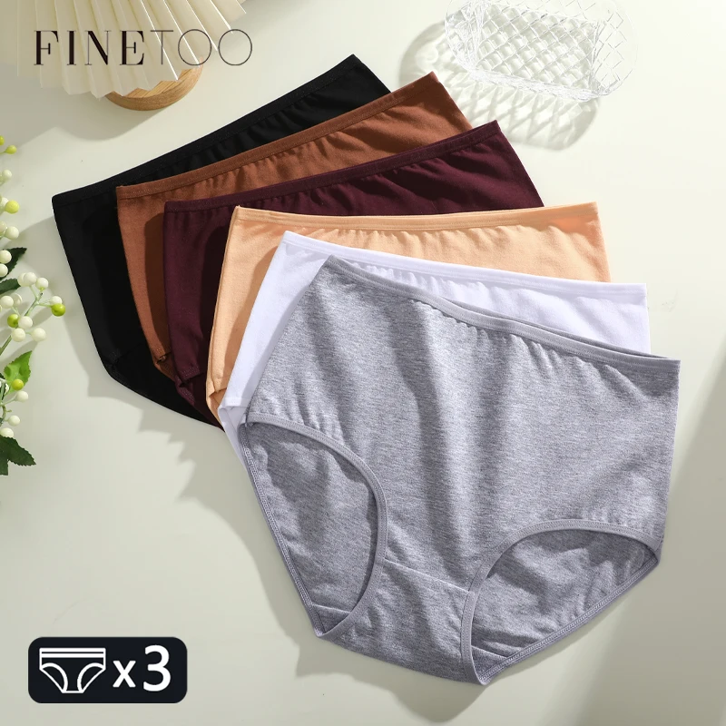 3Pcs Frauen Baumwolle Höschen Nahtlose Plus Größe Unterwäsche Feste Hohe Taille Slips Atmungsaktive Stretchy Dessous Komfort Shorts S-XXL