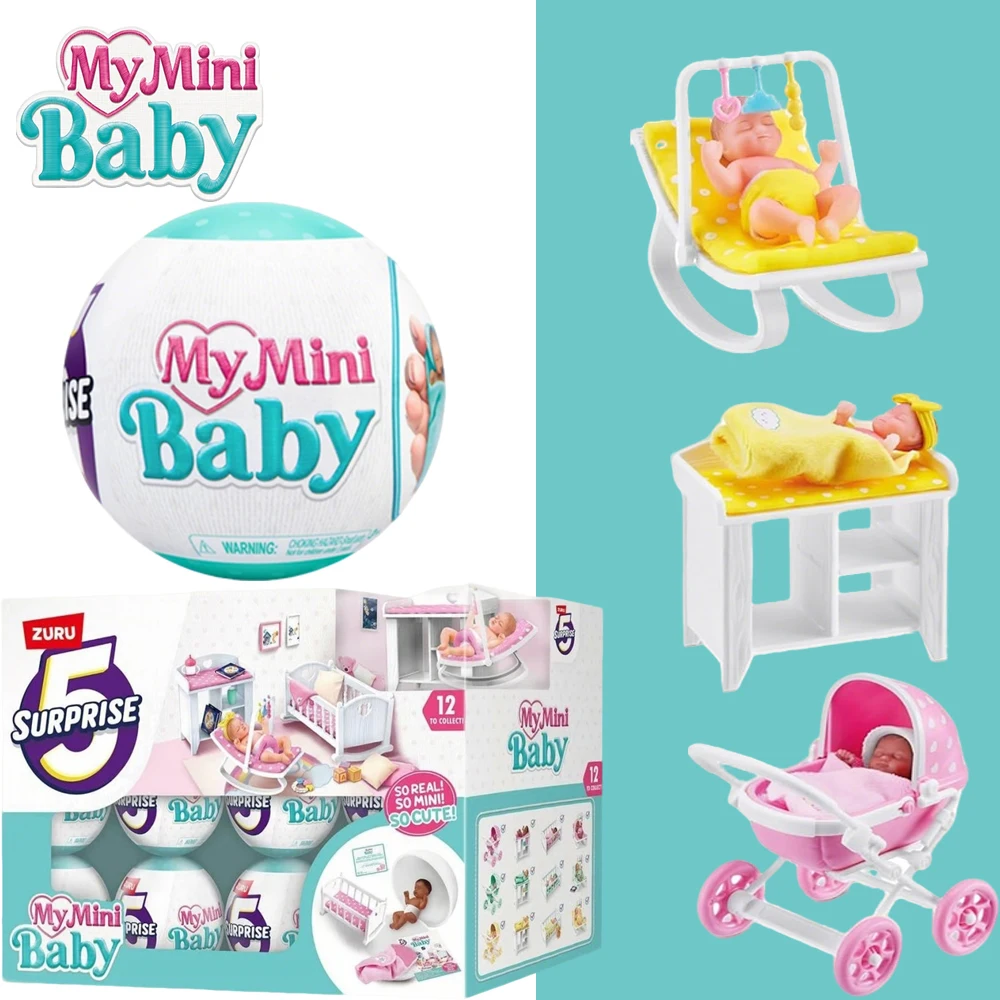 Zuru 5 sorpresa My Mini Baby Mystery Toy Series 1 caja ciega sorpresa lindo regalo misterio juego de moda muñeca de bebé de silicona suave