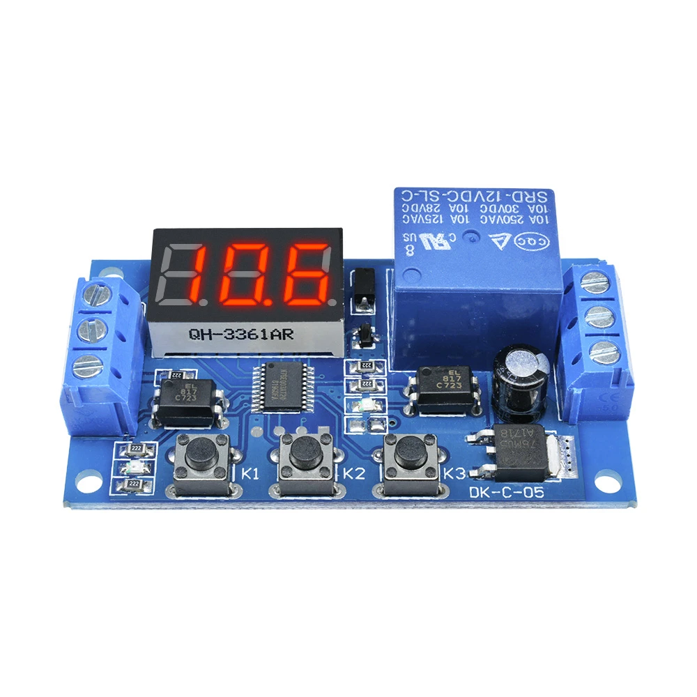 DC 12V 24V LED Display Automation Cycle Delay Timer Control Off Switch Delay Time Relay With Photoelectric Isolation