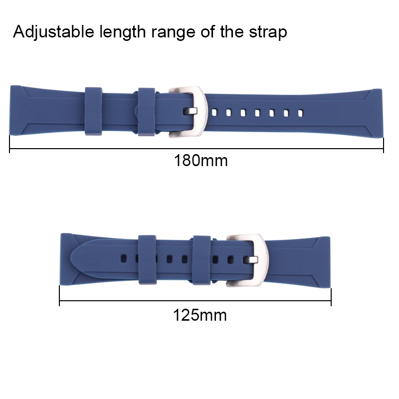 Universal Soft Sport Silicone Watchband 22mm 24mm 26mm Waterproof Rubber Watch Strap for Men Women Replacement Wrist Band