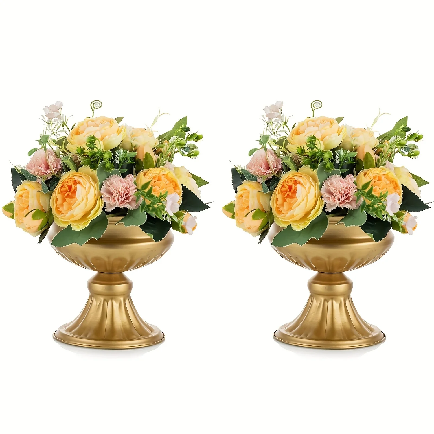 

Mini Sized Metal Urn Planter Elegant Wedding Centerpieces Vase for Wedding Party Decoration, Trumpet Vase Flower Holder for Anniversary Ceremony