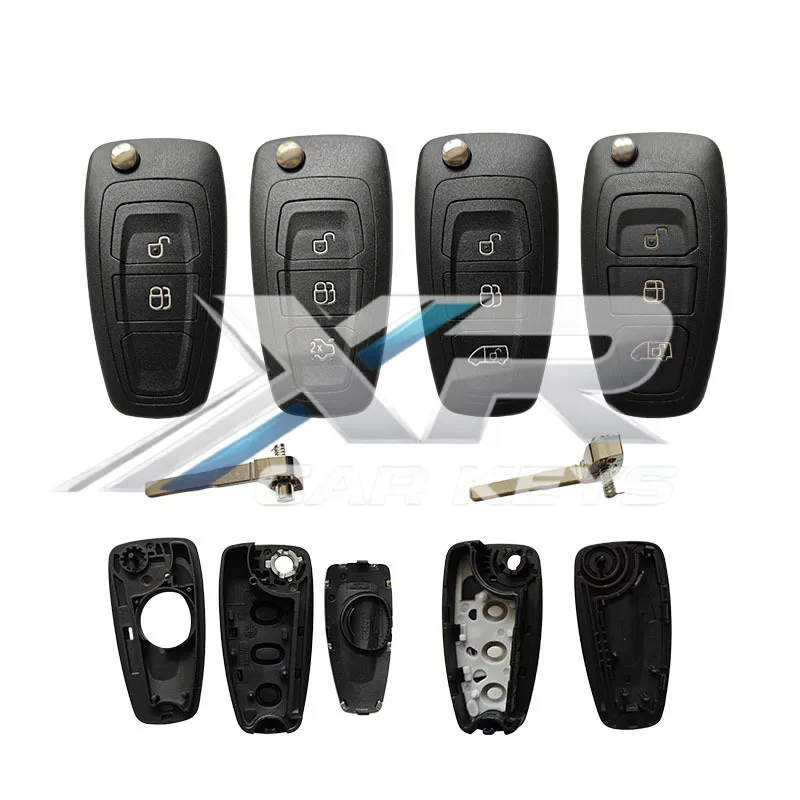 2/3 Button HU101 Blade Car Key Shell Case For Ford Ranger Galaxy Mondeo C-Max S-Max Focus Transit Tourneo Custom MK3 MK4