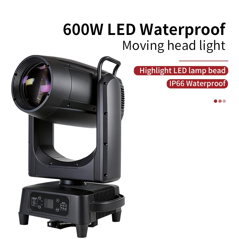 IP66 RGB 3IN1 600W Waterproof Beam Moving Head Light DMX Colorful Rainbow Effect Atomized Outdoor DJ Performance Stage Light