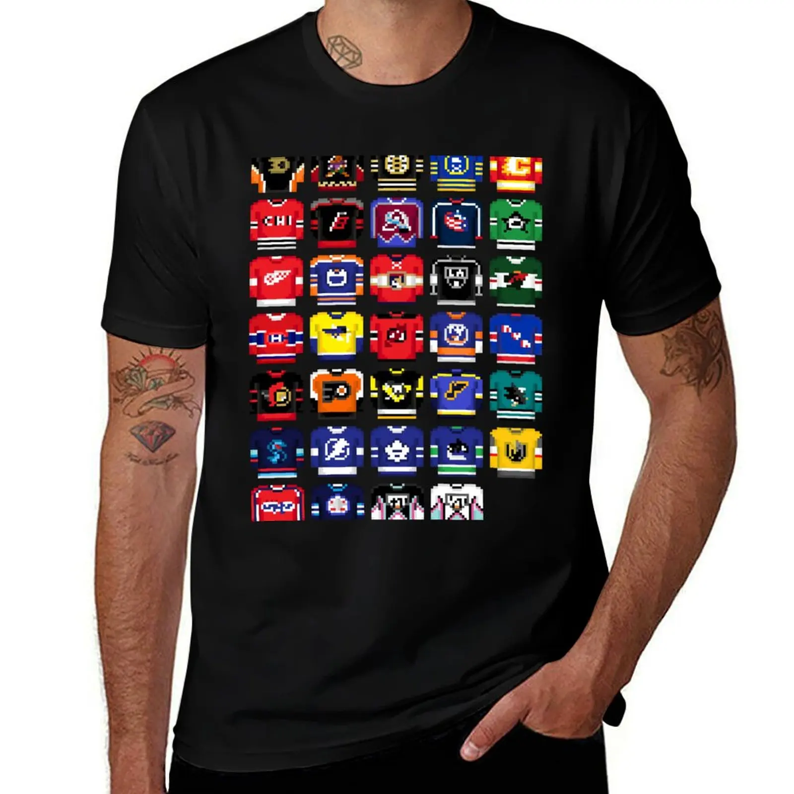 

8-Bit Hockey Jerseys '23 T-Shirt hippie clothes oversize t-shirts man Funny t-shirt Men's t-shirt