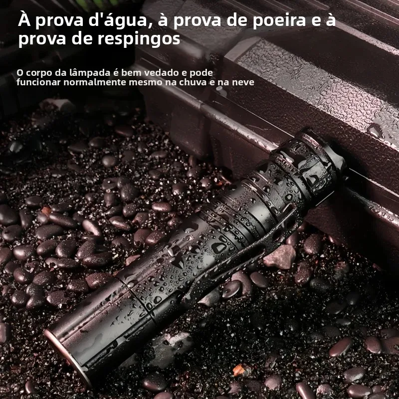 JIASHUAIXIN Novo XHP50 Zoom Tipo-C Carregamento Compacto e Leve Caneta Clipe Luz Forte M09 Lanterna Tática