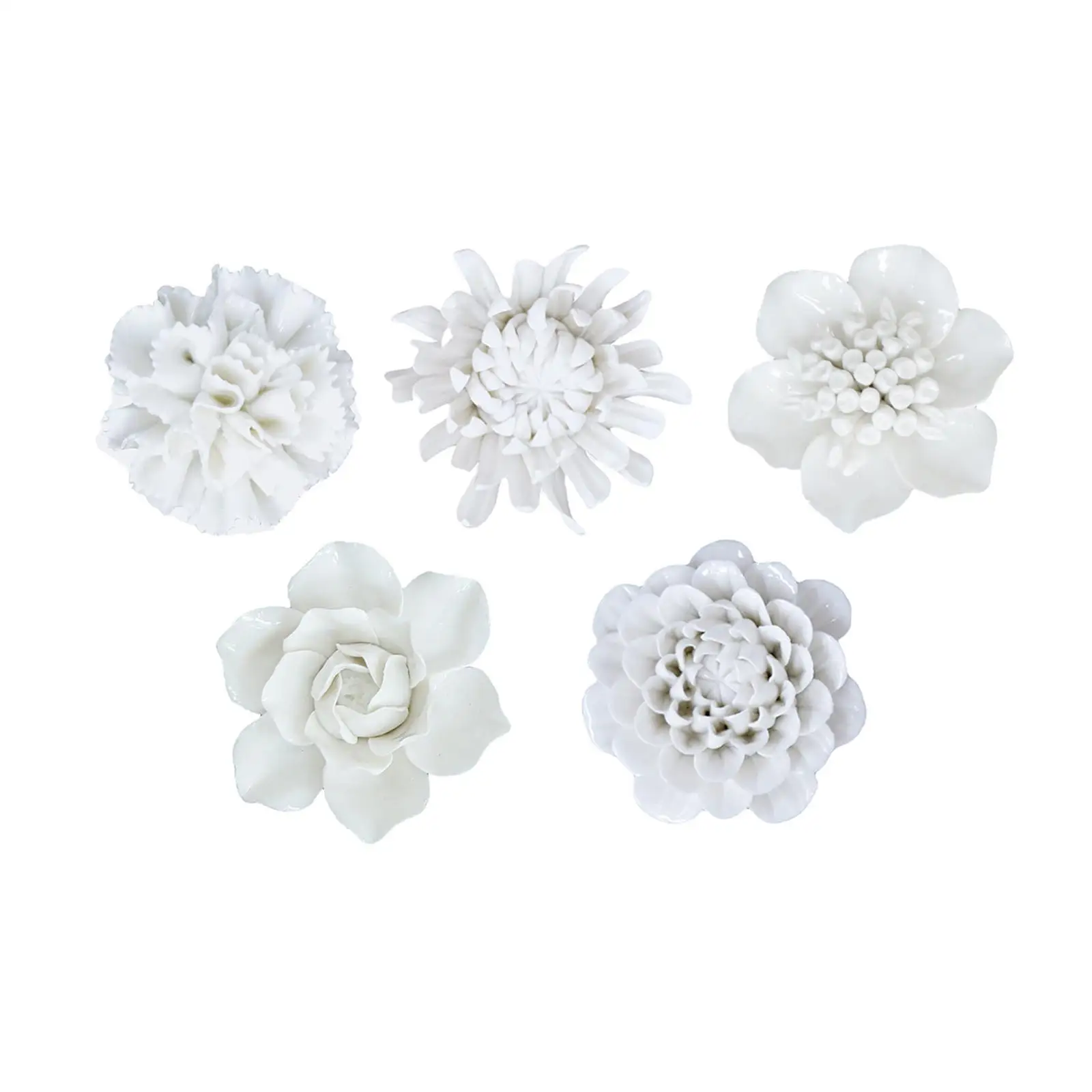 

Ceramic Flower Wall Art Art Decor Compact Easy Installation Decorative 3D