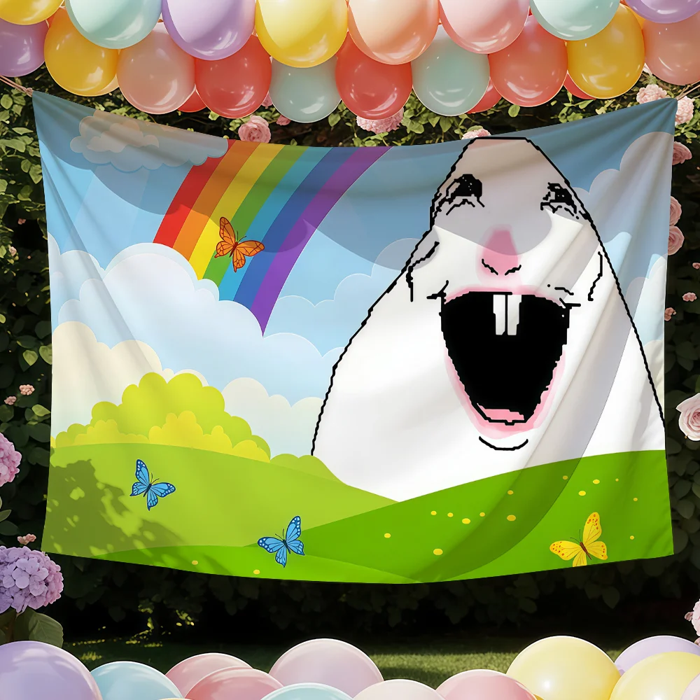 Hamster Meme Sun Shines flag Tapestries Outdoor Parties Bedrooms Living Rooms Dorm Rooms Wall Decor Banners Gifts