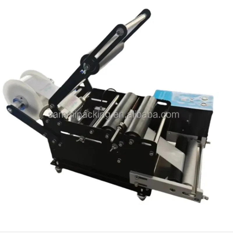 

Desktop high accuracy low price labeling machine for round bottles semi-automatic label dispenser