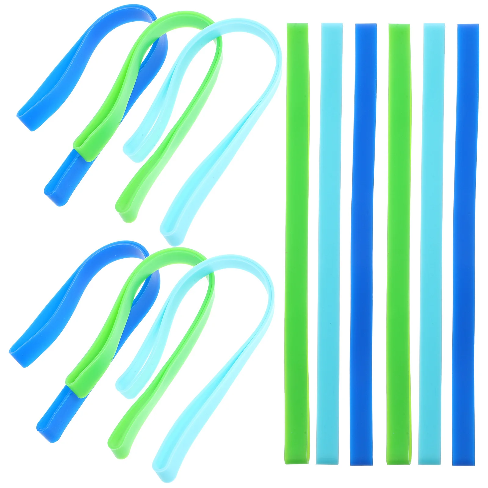 12Pcs Silicone Bands 20Cm Flexible Flat Elastic Straps for Bento Box Lunch Container Seal Strong Rubber Band for Wallets Cards