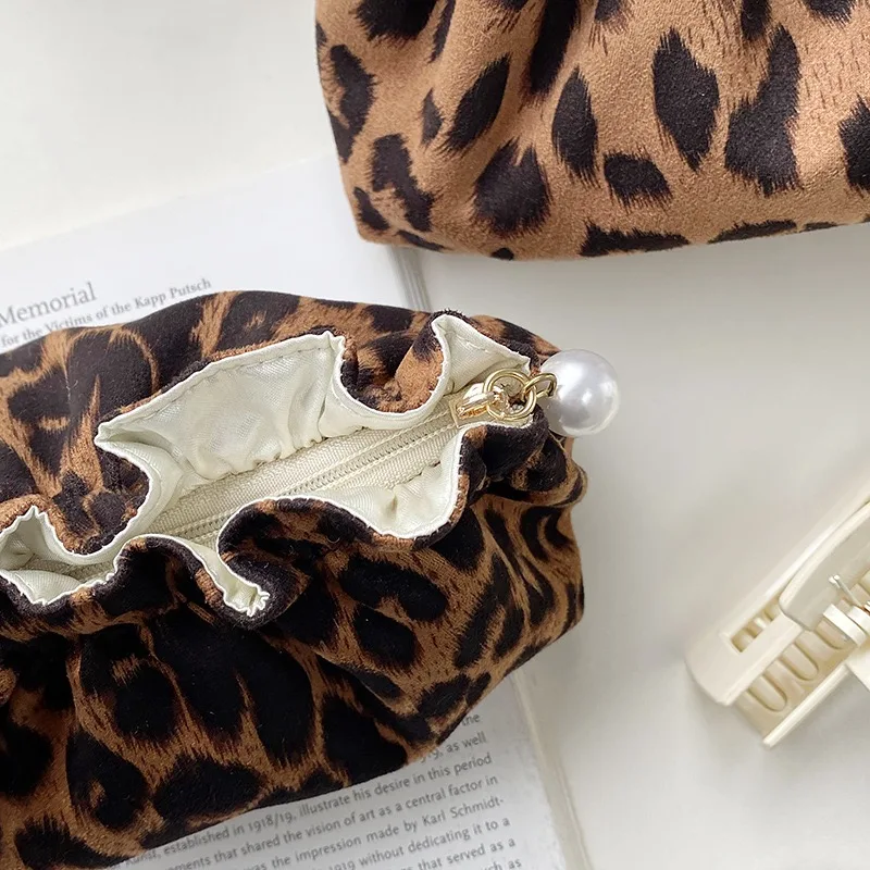 Mode Frauen Perle Reiß verschluss Make-up Tasche große Kapazität Toiletten artikel Reise veranstalter Beutel Damen Leopard gedruckt Make-up Taschen Geschenk – Detail 5
