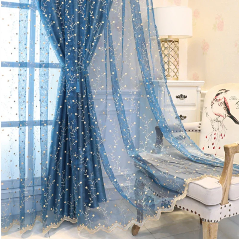 

Luxury Curtains for Living Dining Room Bedroom High-grade New European Embroidered Thickening Blackout Window Drape Custom