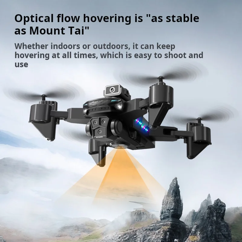 KY605 Rc Drone 4K Professional Three Camera Optical Flow Aerial Photography Brushless Motor Foldable GPS Quadcopter Toy