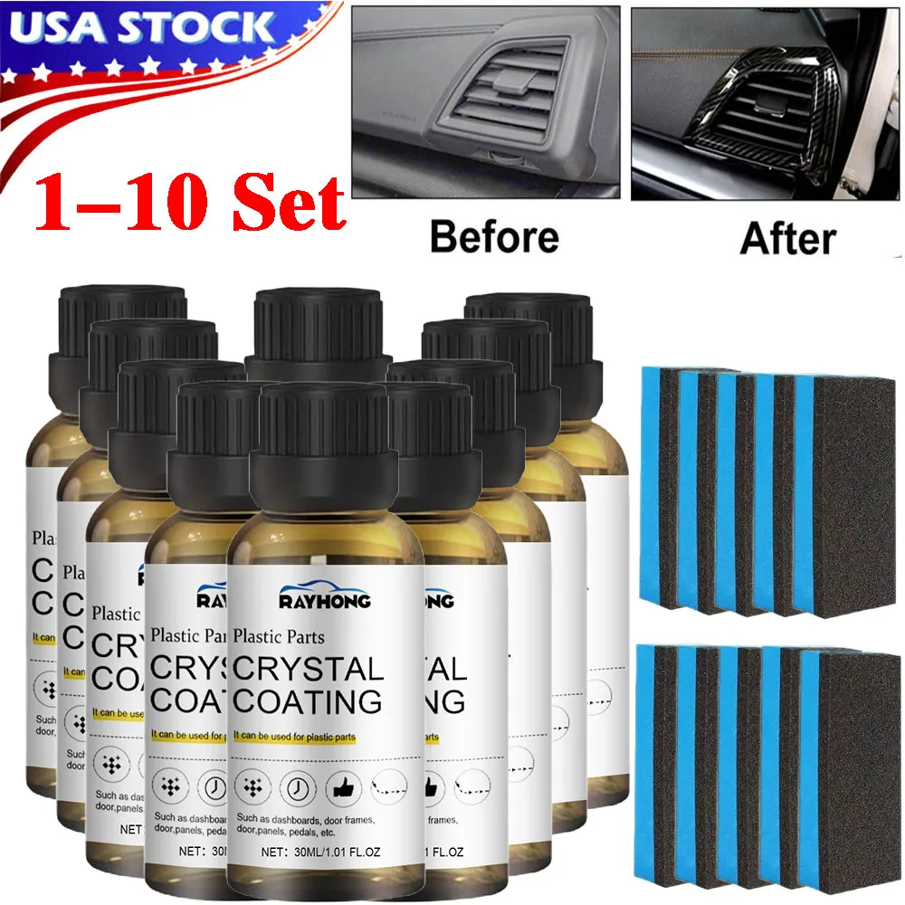 

1-10 компл. хрустальное покрытие, пластиковые автореставратор, пластиковые детали, кристаллическое покрытие для инструментов, дверные панели, дверные рамы, педали