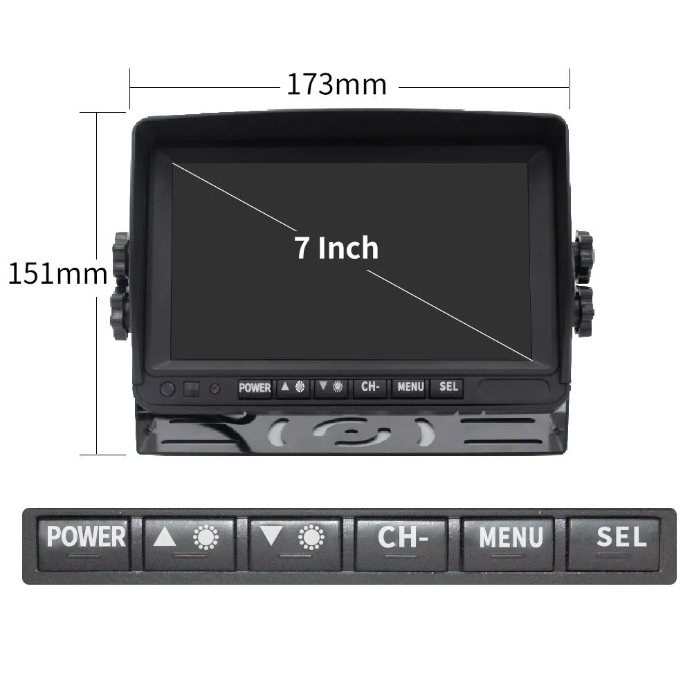 7'' RV Camera System For RV Semi-Truck Trailer Camper, 4 Split Screen Quad View HD DVR Recording Monitor