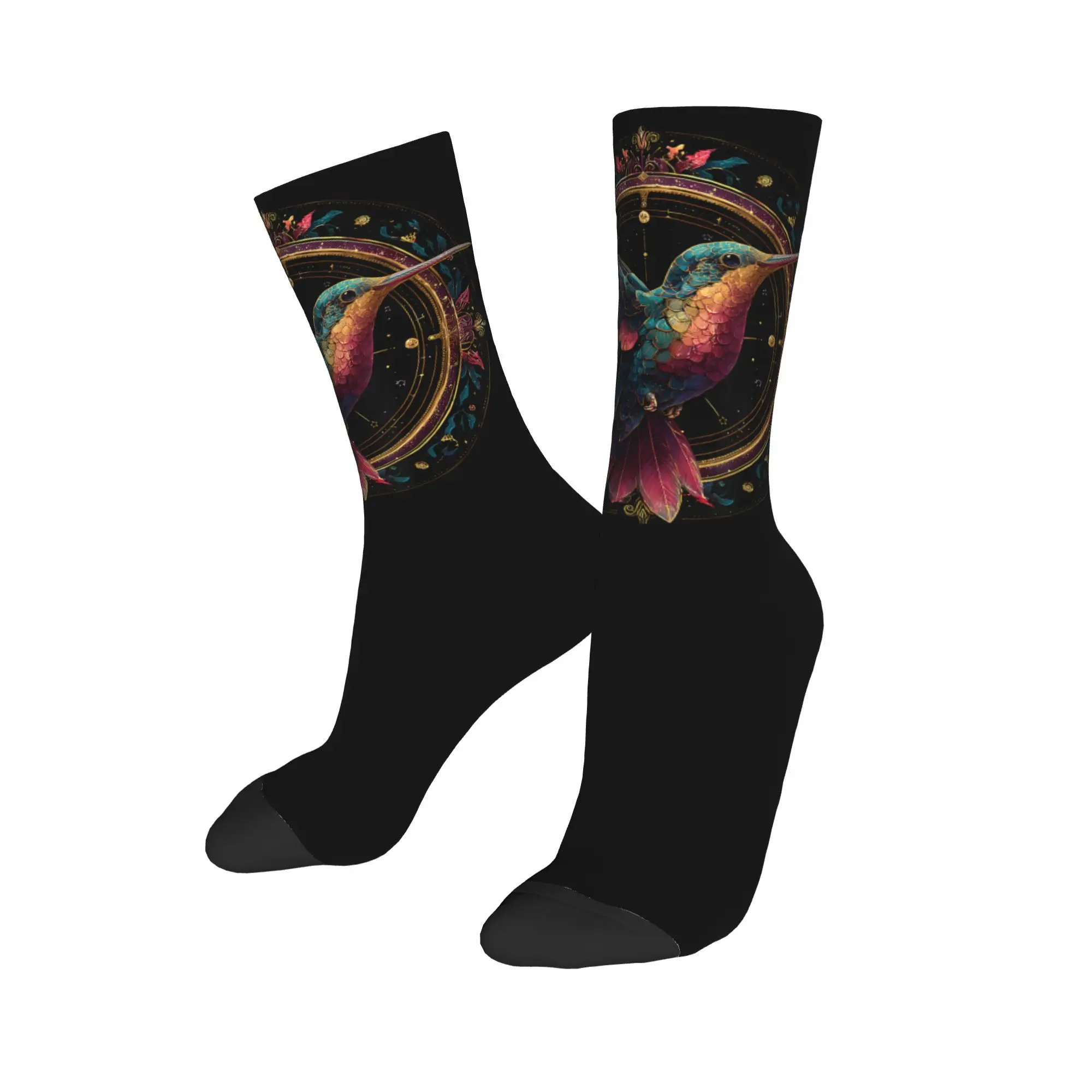 Hummingbird Animal Lover Art Tropical Bird Socks Men's Women's Socks Hip Hop Spring Summer Autumn Winter Middle Tube Socks Gifts