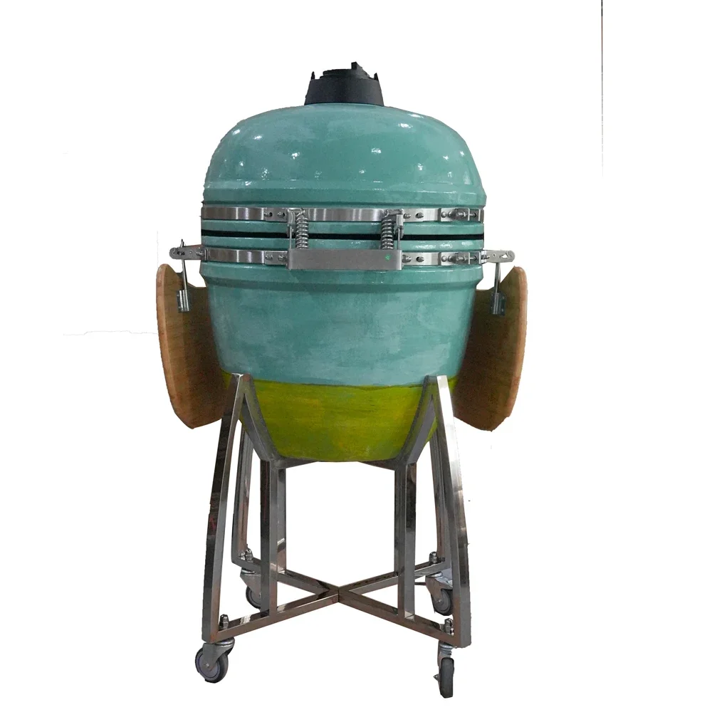 23.5 Inch Kamado  Grills Big Charcoal Stove BBQ Asador with Ceramic Frame Smoker Powder Coated Steel for Cooking