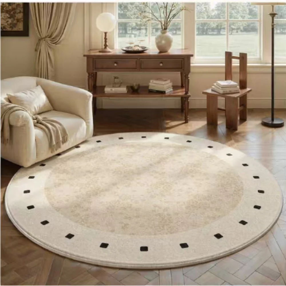 VIKAMA Round Coffee Table Blanket Bedroom Bedside Study Armchair Hanging Basket Computer Chair Flannel Carpet Home Decoration