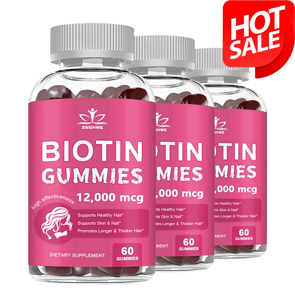 

SNGHWE Collagen gummies, biotin hair care capsules, beauty, health, skin hydrolysis, wrinkles, vitamins, hair care supplements