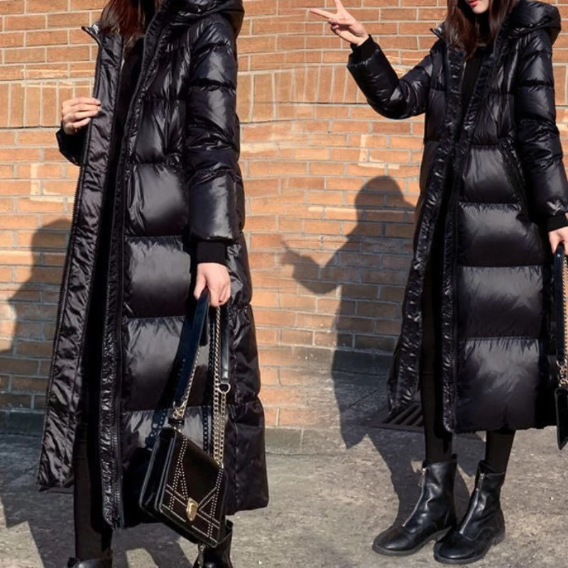 

Хлопковая куртка женская средней длины выше колена, новинка зимы 2025, стеганая куртка, свободная утолщенная стеганая куртка