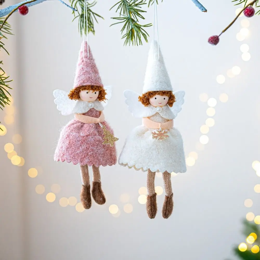 القماش عيد الميلاد الملاك دمية قطرة الحلي معلقة قلادة عيد الميلاد فتاة قلادة الملاك فتاة شجرة عيد الميلاد قلادة الطرف الديكور
