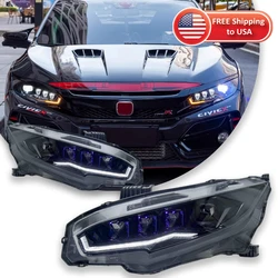 TYPY Car Light For Honda Civic 10th Gen Hatchback Headlight 2016-2021 DRL Dynamic Turn Signal LED Taillight Auto Accessories