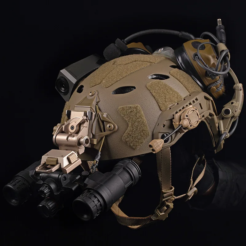 Fast SF High Cut Helmet, Sandblasted Version, Headphone Strap Slots Reserve Mask Connection Holes Design