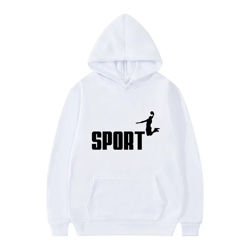 2024 Autumn Winter Men's Hooded Sweatshirt Street Costume Running Sweatshirt Long sleeved loose breathable printed sports hoodie