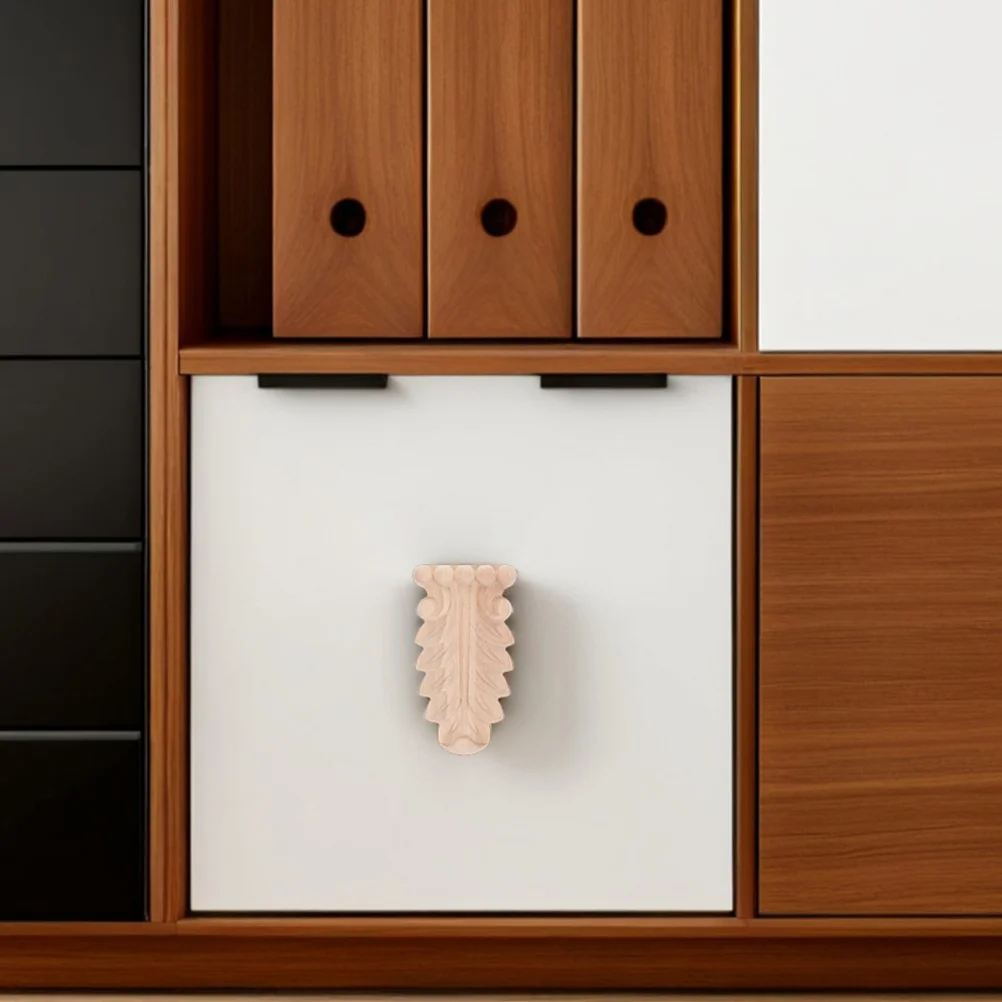 

2Pcs Wood Applique Vintage Carved Onlay Appliques Decorative Corner Moldings for Fireplace Doors Cabinets Home Decor